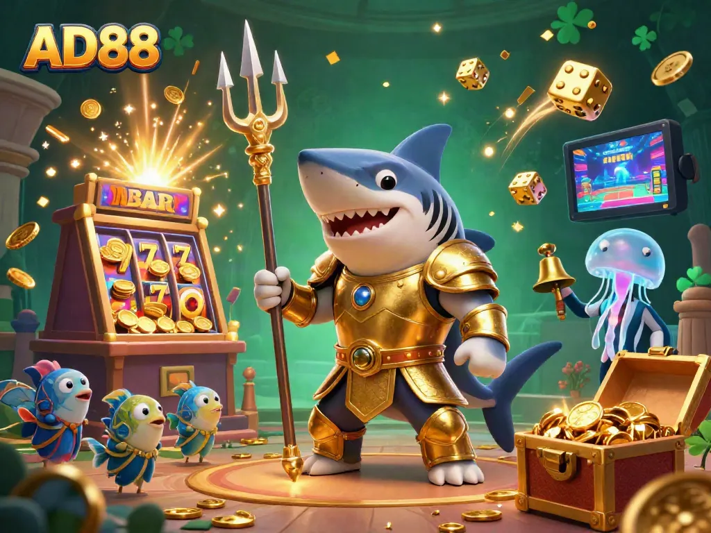 Engage with the vibrant underwater AD88 gaming universe, featuring interactive elements and excitement.
