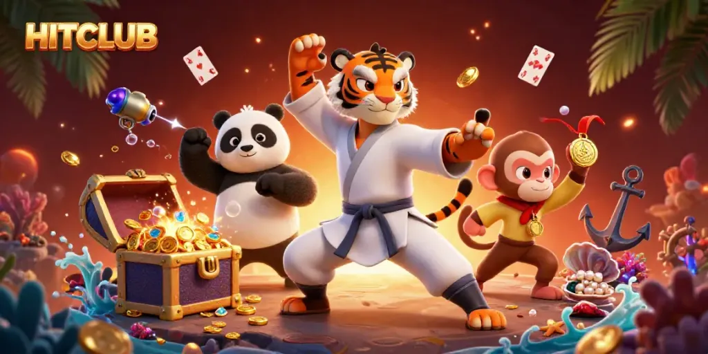 Engage with HITCLUB's thrilling reflective moment of a kung fu theme in a vivid casino setting.