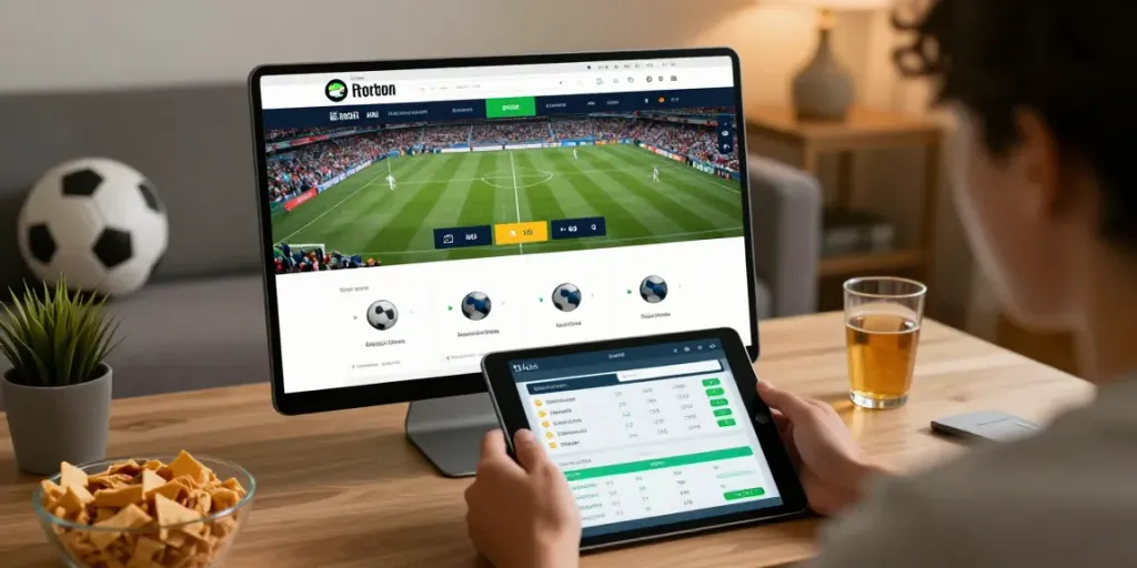 WWBOLA sports platform interface with live match odds in a cozy setting.