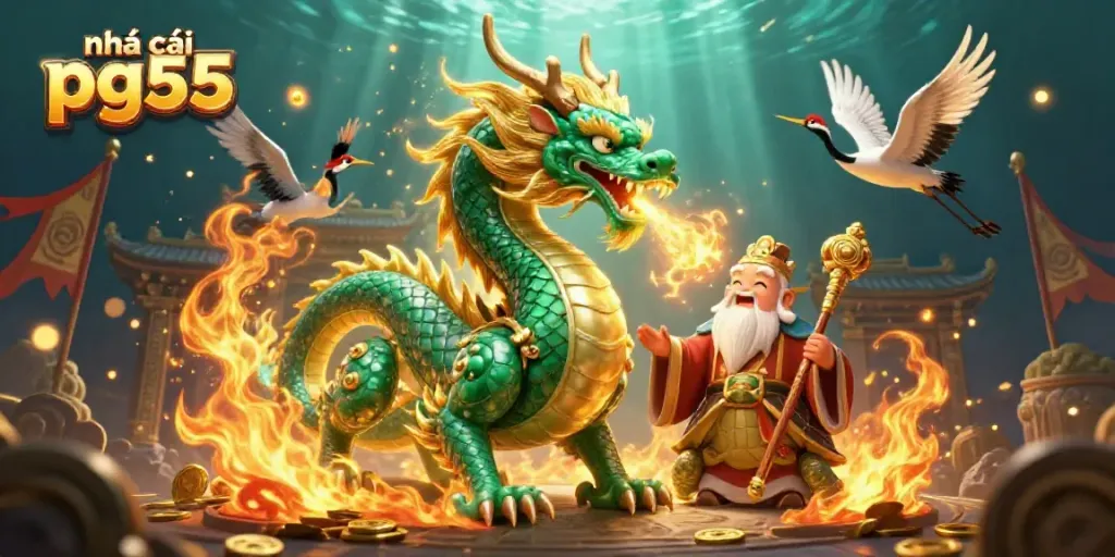 Engage with the enchanting dragon and turtle sage at nhà cái pg55 amid a vibrant gambling scene.