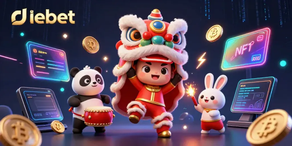 Engage in thrilling debet action with a dynamic 3D lion dance and crypto elements!