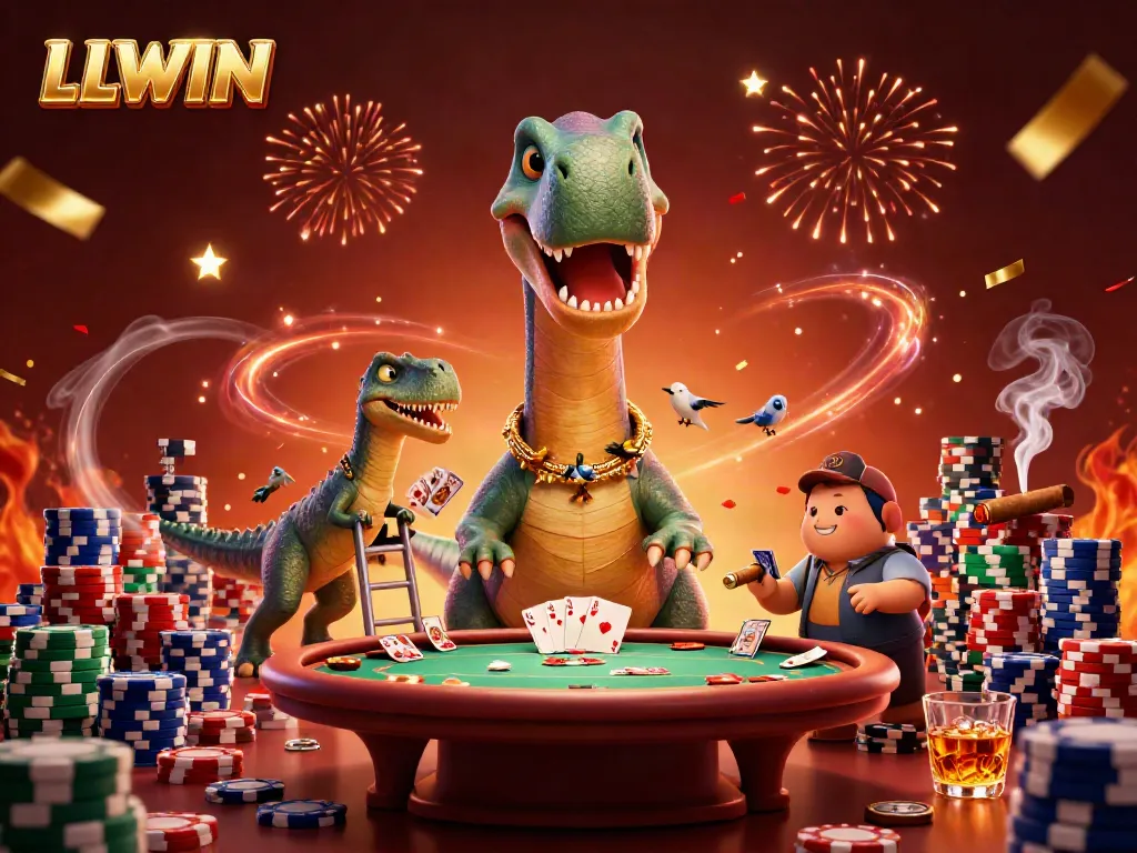 Experience thrilling gameplay at LLWIN with vibrant poker action in an ultra-detailed 3D scene.