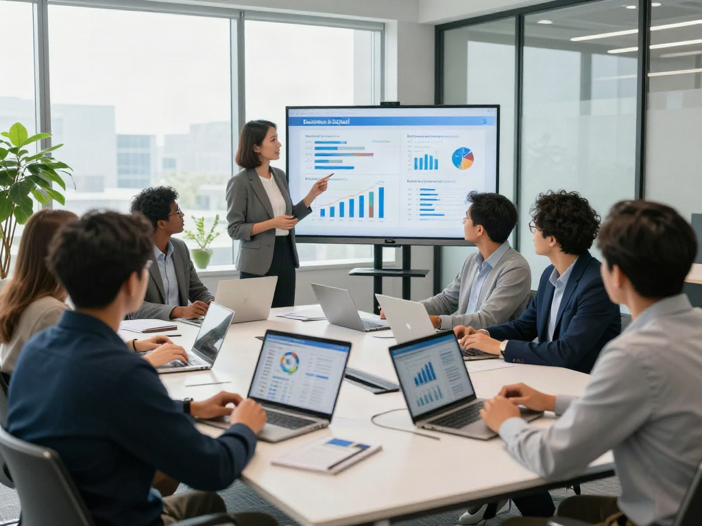 Team collaborating during professional coaching Connecticut session in a modern office.