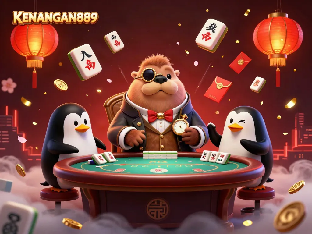 Engage in thrilling gaming at KENANGAN889 with a captivating underwater poker scene featuring unique characters.