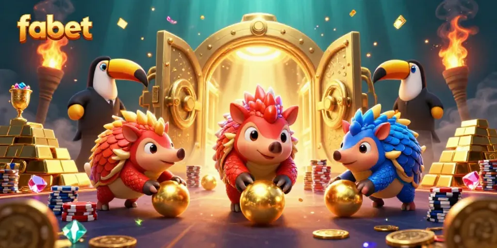 Experience the exciting fabet casino scene with pangolins competing in a vibrant, immersive environment.
