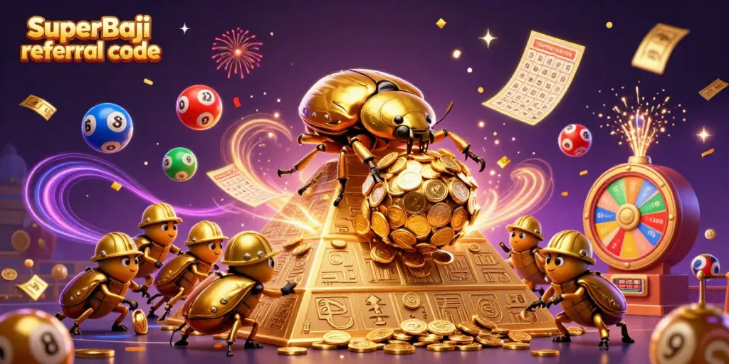 Experience exciting bonuses with the SuperBaji referral code in a vibrant casino scene.